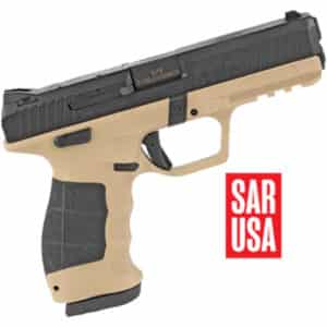 SAR Arms SAR9 9mm pistol 4.4 inch barrel black slide tan frame