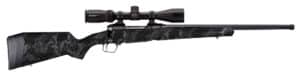 Savage 110 Apex Hunter XP SR rifle with 3-9x40 Vortex Crossfire II scope and Veil Poseidon camo stock