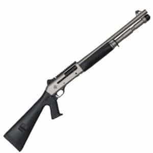 SDS Imports MAC 1014 Marine 12ga 18.5 inch electroless nickel shotgun with pistol grip and ghost ring sights