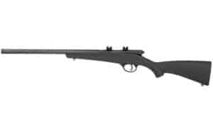 Savage Rascal FV-SR .22 LR single-shot bolt rifle with black synthetic stock and threaded heavy barrel