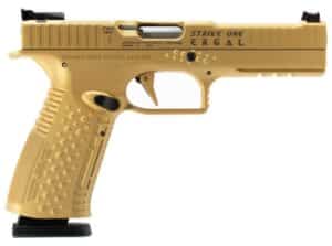 Arsenal Firearms Strike One Ergal 9mm 5-inch gold pistol, optic-ready