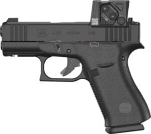 Glock G43X 9mm black 3.39-inch MOS8 rail compact handgun right-side view