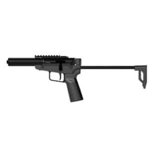 Dark Mountain Arms Stowaway 9mm single-shot pistol with 5 in threaded barrel and brace adapter