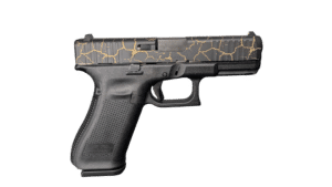 Glock G45 V Craquelure 9mm pistol 4 inch barrel black gold slide