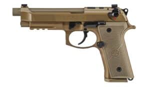 Beretta M9A4 G FDE 9mm pistol with 5.1 inch threaded barrel and FDE finish