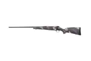 Weatherby Mark V Backcountry Ti2 left-hand bolt-action rifle in Graphite Black Cerakote