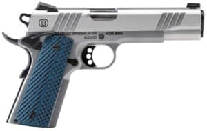 Bersa B1911 B19117050SMBL 5 inch .45 ACP brushed stainless with blue VZ grips