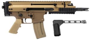 FN SCAR 15P 5.56 7.5 inch FDE pistol with SB Tactical brace and Picatinny rail