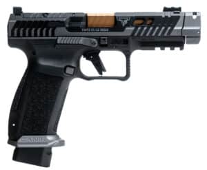 Canik TTI Combat 9mm Smoke 4.6in Bronze PVD barrel with two 18rd magazines