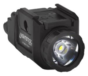 Nightstick TCM-10-T compact handgun light in black, uses 1 CR123 battery
