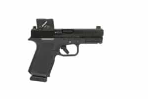Ruger RXM 9mm black 4-inch semi-auto pistol front and side view