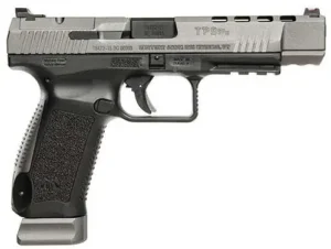 Canik TP9SFx 9mm Tungsten Gray 5.2 inch match barrel with two 20-round magazines