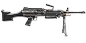 FN M249S 5.56x45mm 18.5in barrel black rifle with bipod