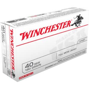 Winchester USA Pistol Ammo 40 S&W 180 gr. FMJ 50 rd.