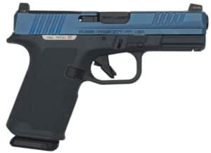 Ruger RXM 9mm 4in barrel satin blue slide with two Magpul GL9 15rd PMAGs