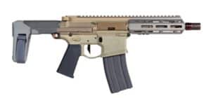 Q Honey Badger 7-inch .300 AAC Blackout pistol with pistol brace in flat dark earth