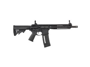 LWRC SIX8 A5 SBR 6.8 SPC black short-barrel rifle front and side views