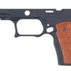 Sharps Bros grip module for Springfield Echelon with black anodized finish and Brazilian Cherry panels