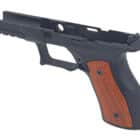 Sharps Bros grip module for Springfield Echelon with black anodized finish and Brazilian Cherry panels