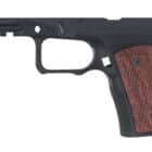 Sharps Bros Ruger RXM grip module with black frame and cherry wood panels