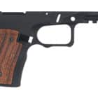 Sharps Bros Ruger RXM grip module with black frame and cherry wood panels
