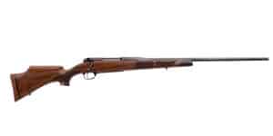 Weatherby Mark V Camilla Deluxe 25 Creedmoor 22 in bolt action rifle with walnut stock