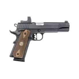 Chiappa 1911 Superior Grade .45 ACP 5 inch barrel blued finish checkered walnut grips with red dot