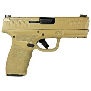 Springfield Armory Hellcat Pro 9mm pistol in FDE with optics-ready slide and two 15-round magazines