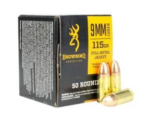 Browning Ammo 9mm 115gr FMJ 1190 FPS 50/box