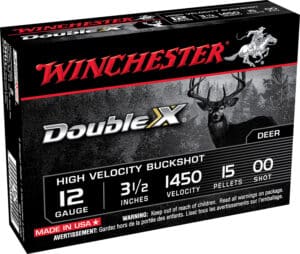 Winchester Ammo SB12L00 Double X High Velocity 12Gauge 3.50" 15Pellets 00Buck Shot 5 Per Box/50 Case