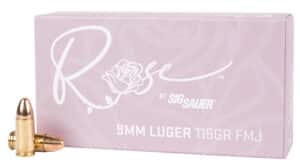 Sig Sauer E9MMB1ROSE50 Rose  9mm Luger 115gr Full Metal Jacket 50 Per Box/20 Case