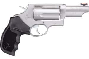 Taurus 2-441039T Judge  Compact 45 Colt (Long Colt)/410 Bore 5rd Shot 3" Matte Stainless Steel Barrel, Cylinder & Frame, Black Ribber Grip, Transfer Bar Safety, Exposed Hammer