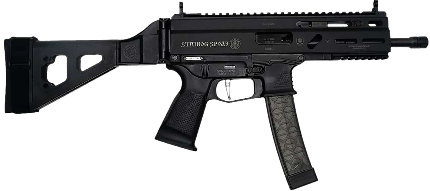 Grand Power 850003223117 Stribog SP9A3 9mm Luger 30+1 Black SB Tactical Brace