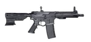 ATI Alpha Maxx 5.56 NATO 7.5in pistol with M-LOK handguard and flip-up sights, black polymer furniture