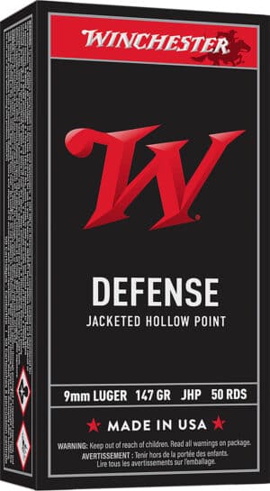 Winchester Ammo USA9JHP2 USA  9mmLuger 147gr Jacketed Hollow Point 50 Per Box/10 Case