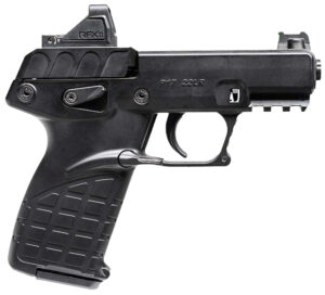 Kel-Tec P17BBLKOPTIC P17 Compact Frame 22 LR 16+1 3.80" Black Steel Barrel, Black Serrated Steel Slide, Black Polymer Frame w/Picatinny Rail, Textured Grip, Viridian RFX-11 Green Dot, Ambidextrous