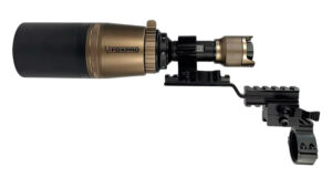 Foxpro QUADFIREGM Quadfire gun-mounted multi-color light in black and gold with quick detach mount