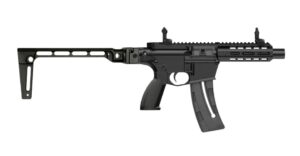 Retay USA RA1522PSTBLKMLOK RA1522 22 LR 25+1 8" Black Threaded Barrel, Black Polymer Frame w/Picatinny Rail, M-LOK Handguard, Black Polymer Grip, Black Folding Stock