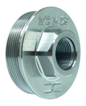 Faxon Titanium 1/2x28 direct-thread to hub adapter FFMDSILHUB52802