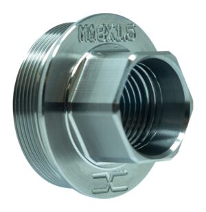 Faxon FFMDSILHUBM1802 titanium M18x1.5 direct thread to hub adapter
