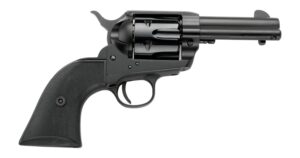 Pietta PFI38ALLOYAS312CB .38 Super Auto 6-shot revolver with 3.5-inch matte black barrel and black checkered grip