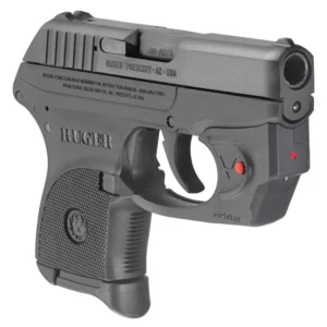 Ruger LCP .380 ACP 2.75 inch blued barrel black polymer frame with Viridian red laser
