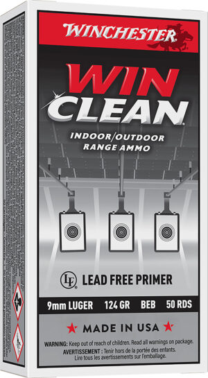 Winchester Ammo WC92 Super X  9mmLuger 124gr Winclean Brass Enclosed Base 50 Per Box/10 Case
