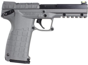 KelTec PMR30TACGY .22 WMR pistol with 4.3 inch fluted barrel and gray serrated slide
