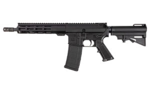 DPMS DP15 Shortacle 5.56 10.5in pistol side view with M-LOK rail and CAR15 brace