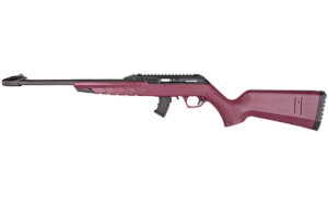 Derya TM22 .22 LR rifle with 18-inch barrel, black anodized receiver and black cherry adjustable polymer stock