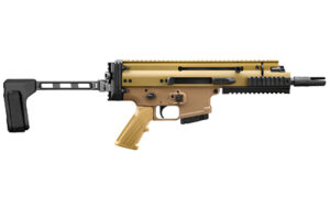 FN SCAR 15P 5.56 NATO 7.5 inch FDE pistol with SB Tactical brace