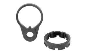 Fortis End Plate and Castle Nut kit, anodized black, with QD swivel socket