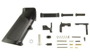 Geissele AR-15 lower parts kit with grip, Maritime bolt catch, ambidextrous safety, and billet trigger guard