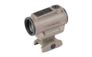 Holosun ARO enclosed red dot sight 2 MOA 22mm Flat Dark Earth mounted on Picatinny rail